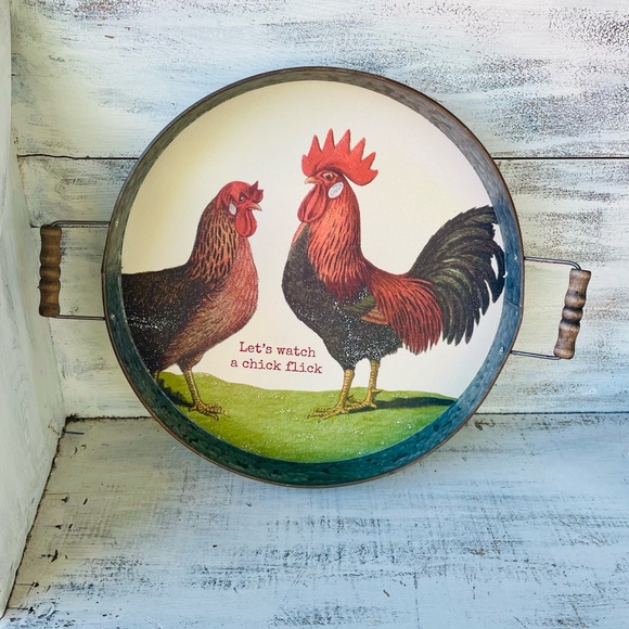 *Let’s Watch A Chick Flick Galvanized Metal Farmhouse Tray - Picture 10 of 16
